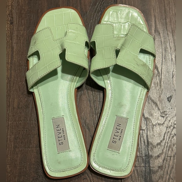 Steven By Steve Madden Shoes - Women's Green Slide Sandals